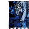 Blue Water & White Tiger Shower Curtain Set with 12 Hooks - Bathroom Decor