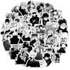 10/30/50/100 Piezas Pegatinas Clásicas de Anime Jujutsu Kaisen Calcomanías Geniales en Blanco y Negro Pegatina de Dibujos Animados Manga para Maleta Portátil Teléfono DIY