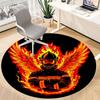 1pc Firefighter Phoenix Office Round Area Rug,  Mat Suitable ForOffice, Under Office Chairs Bedroom Living Room Home Decor, Room Deco