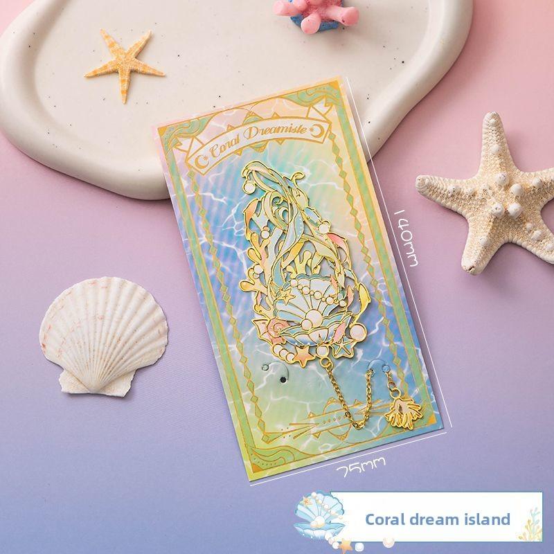 Partysu Blue Dreamy Ocean Bookmark Metal Book Holder Gift Birthday Present for Friends Reading School Supplies Bookmark