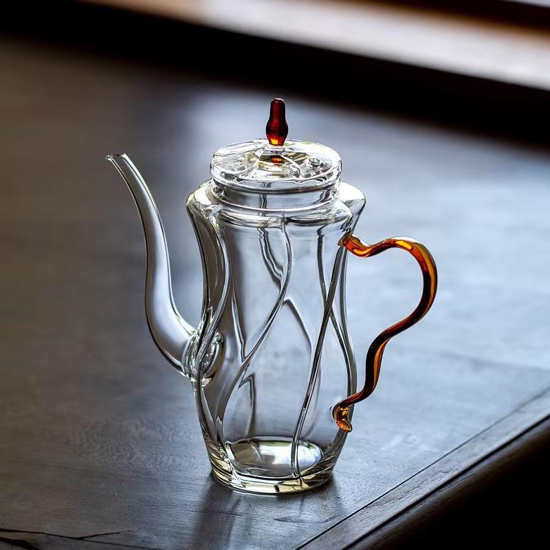 250ml Imitation Song-Dynasty-style Heat-resistant Glass Teapot With Handle Brewing Flower Tea Pot Kungfu Tea Set Tea Maker