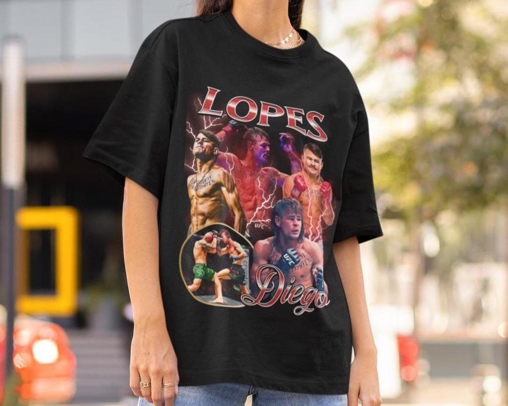 Diego Lopes Vintage 90s Graphic Style Brazillian MMA ufc gift Retro Bootleg Shirt Oversized Sport Tee UFC shirt Brazil Kickboxer Shirt Champ