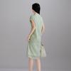 SOFSIL New Chinese Style Bamboo Leaf Embroidered Qipao Dress