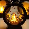 Halloween Witch Pumpkin Lantern Portable LED Vintage Castle Lantern For Table Centerpieces Windows Walls Decoration
