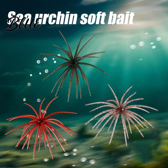 Elastic Soft Baits for Saltwater Floating Sea Urchin Lures, Highly TPE Bionic Fishing Baits, Bass Flexible Realistic Tentacles Lures Trout Bluegill