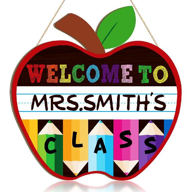 Welcome Sign for Classroom Decoration Door Wreath for Front Door Wall Signs Back to School Wreath Welcome to Our Class Signs Hanging for Home Party Large