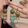 Ethnic Style Multi-Layer Water Drop Rice Bead Fringed Earrings Women'S Bohemian Vacation Photo Earrings Retro Long Earrings