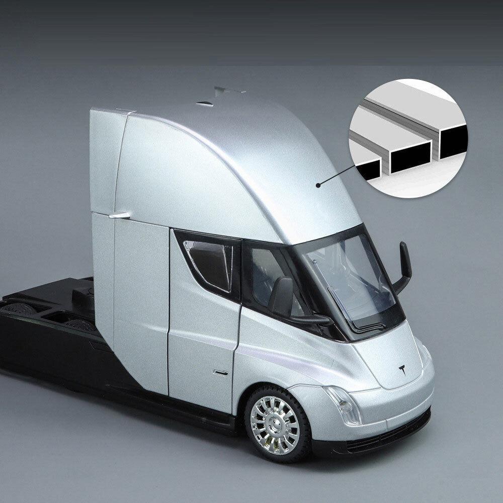 1/32 Tesla Trailer The Cast Model Car Toy for Kids Boys Collection