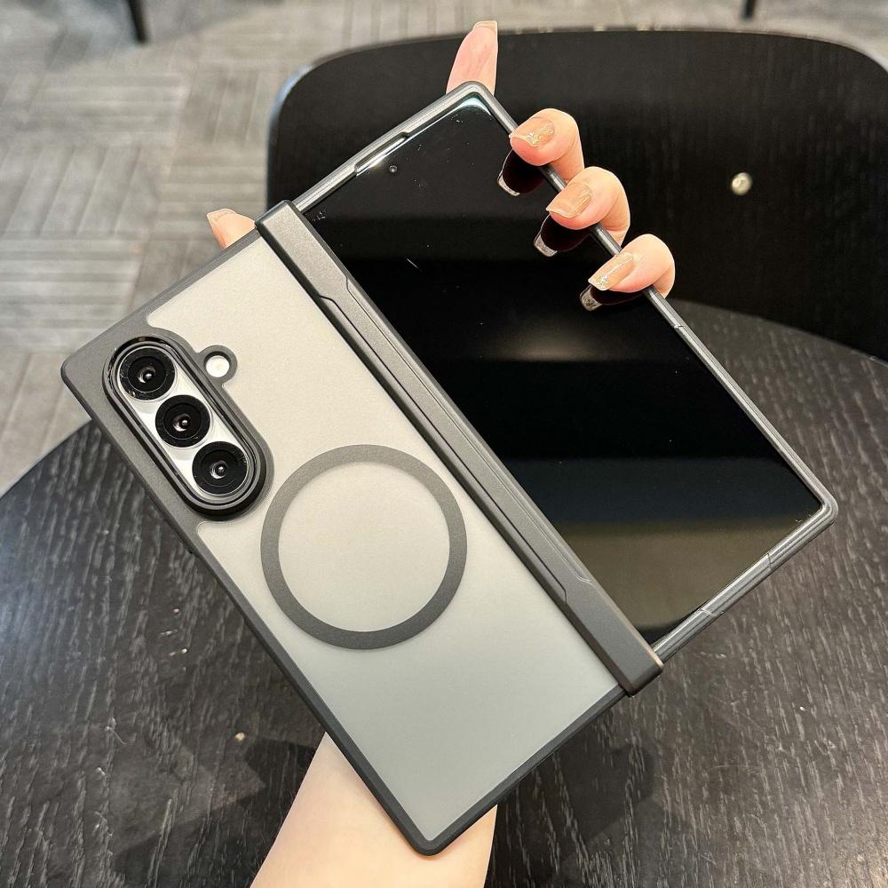 

for Magsafe Matte Transparent Case for Samsung Galaxy Z Fold 7 6 5 4 Fold7 zfold Magnetic Hard Hinge Protection Shockproof Cover Galaxy Z Fold4