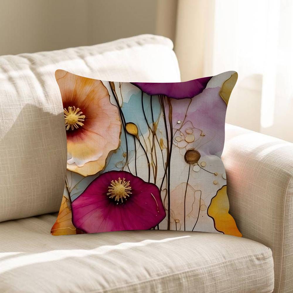 Vintage Blumen Kunst Blume Kissen Geschenk Heim Büro Dekoration Kissen Schlafzimmer Sofa Auto Kissenbezug Kissenhülle