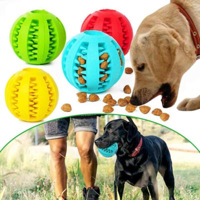 Rubber Ball Chew Pet Dog Puppy Teething Dental Healthy Treat Clean Toy
