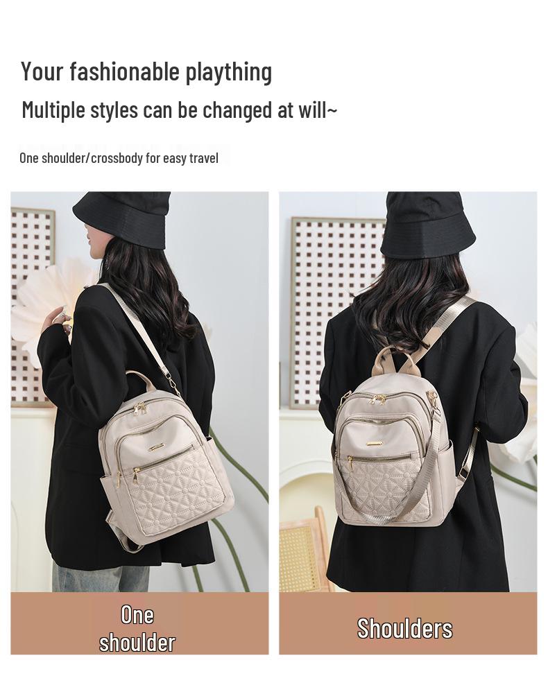 Women's Lightweight Travel Backpack - Large Capacity, Diamond Lattice Design