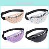 Luxurious Geometric Holographic Waist Bags For Women Versatile Fanny Belt Packs