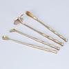 Brass Incense Ceremony Set: Natural Color Seal, Ash Press, Tamping Tool, Brush, Spade