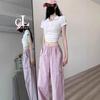 Women's Pink Cargo Pants: Summer 2025 Lightweight Petite Quick-Dry Wide-Leg Sports Style
