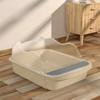 Large Semi-Enclosed Cat Litter Box - High Sides Removable Kitty Litter Pan Suitable for Cats/Kittens Rabbits & Small Animals