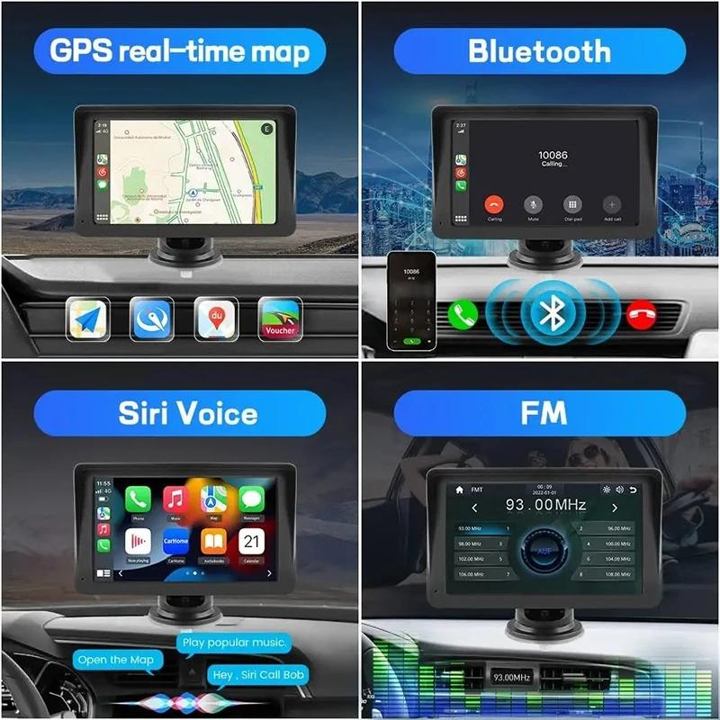 Universal 7Inch Automotive Multimedia Video Player Wireless Carplay Android Auto Touch Screen AUX Smart Car System Free Mirrors