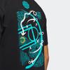 adidas Rose 3 King Tee With Tactical Board Print Basketball Sports Short Sleeve T-Shirt Men Tops Black HI1490