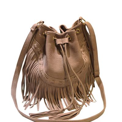 PU-Leder Mode Quaste Tasche Handtasche europäischen und amerikanischen Stil Kordelzug Eimer Tasche Retro Schulter Messenger Bag Damen Handtasche Designer Marke