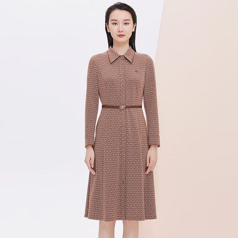 

JESSIE Retro Letter Print Lapel Waist Dress JMWHL458 S