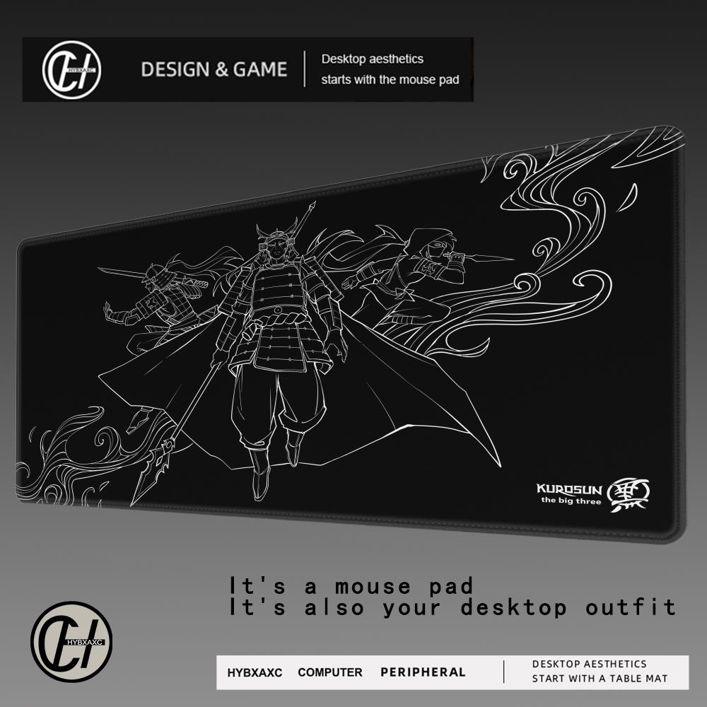 HYBXAXC Kurosun The Big Three Large Mouse Pad Samurai Gaming Mousepad Gamer Desktop Decoration Office Non-Slip Mat Keyboard Mat
