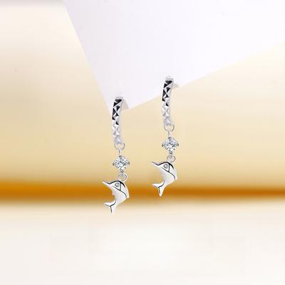 Dolphin Ear Buckle Women's Personality Car Flower Fashion High Sense Niche Temperament Women's Earrings