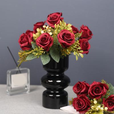 Artificial Flowers 7 Heads of Small Roses Realistic No Maintenance Required Non-fading Long-lasting Stimulated Flowers Adult Sex Wear