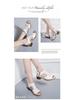 2021 Summer Women's Korean-Style Round Toe Chunky Heel Sandals with Side Zipper - Casual, Solid Color, Plus Size
