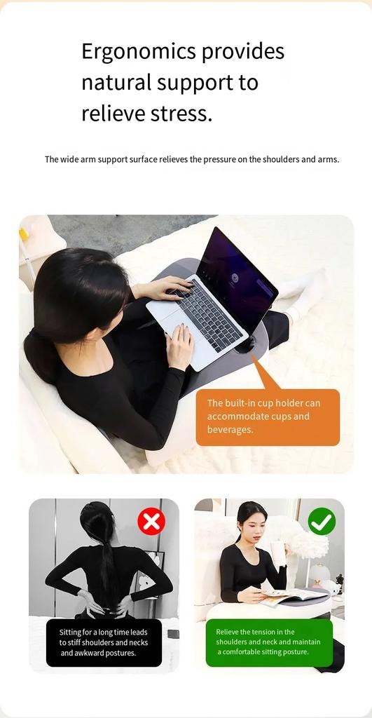 1 Pc Soft Reading Pillow, Arm Rest Lap Desk Pillow for Gaming,Working, Sitting In Floor Sofa,with Removable and Washable Cover