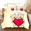 3D Teddy Bear Bedding Set White Polar Bear Bed Linen Teens Women Single Twin Queen King Full Size Duvet Cover 2/3pcs Bedclothes
