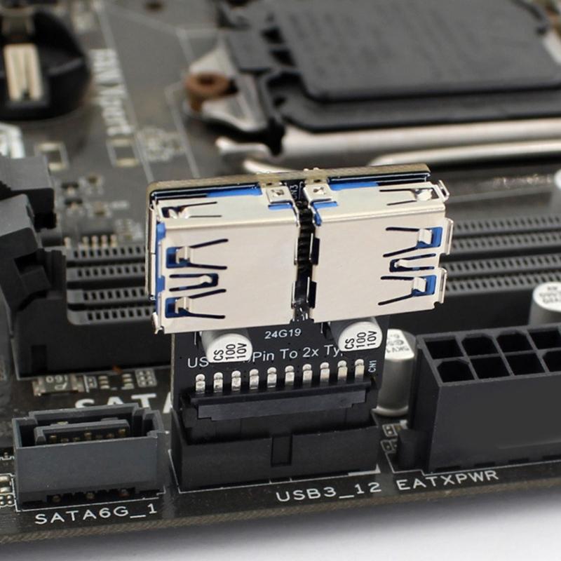 19/20Pin to hanceUSB Adapter Output 19Pin Header Converters Data Transfer Board for PC Desktop Motherboards Connectors