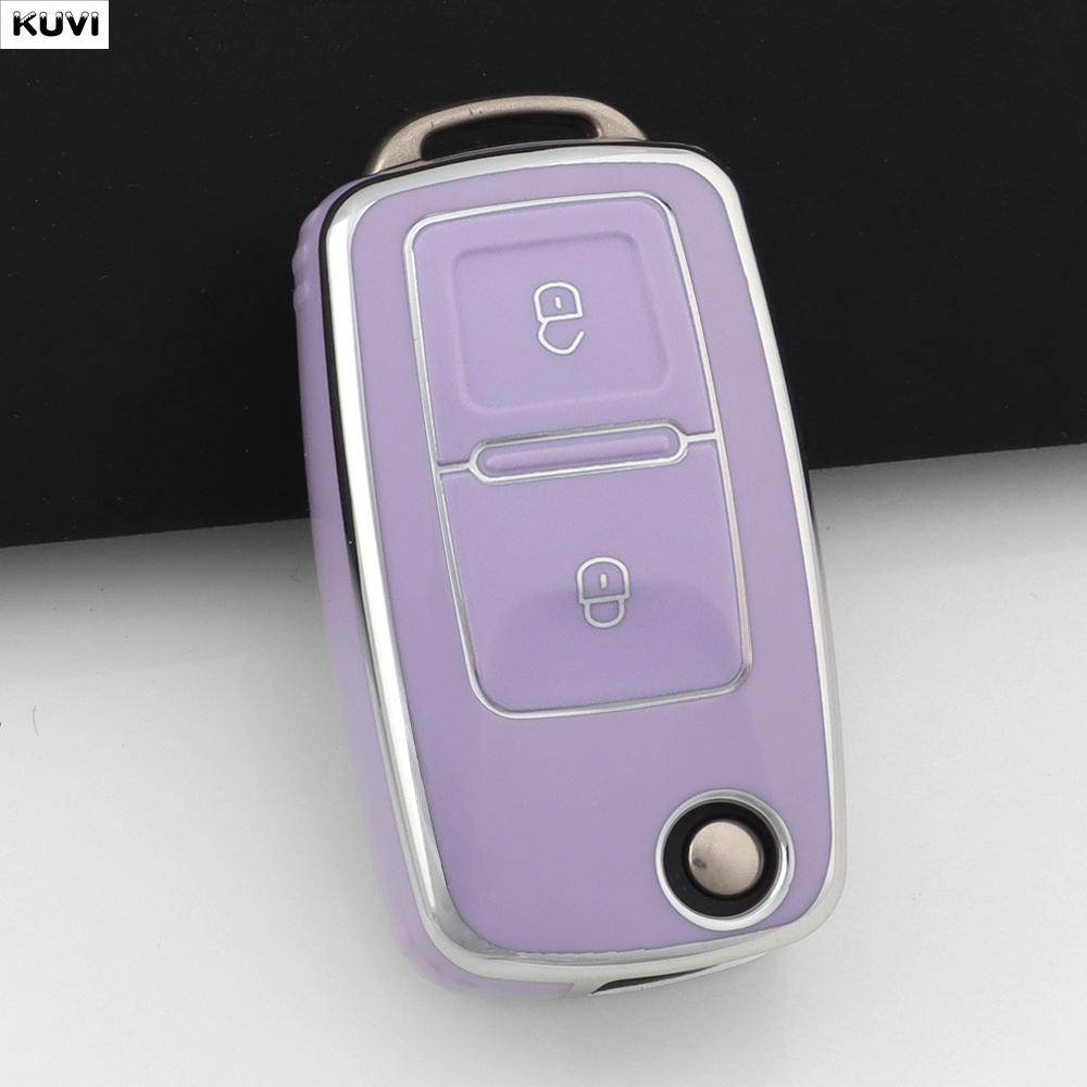 Coque de protection en TPU à 2 boutons pour clé de voiture Pour VW Volkswagen Amarok Polo Golf 4 5 6 MK4 Bora Jetta Altea Alhambra Passat B5 B6 B7