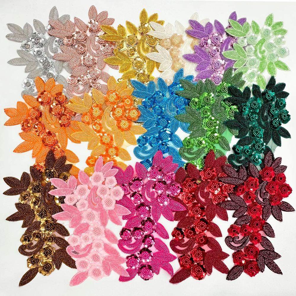 3D Flower Mesh Embroidery Embroidery Patches New Floral Lace Fabrics Applique  Party