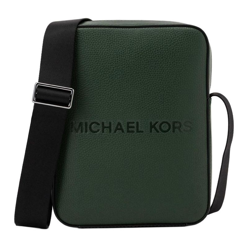 MICHAEL KORS COOPER brand logo classic cowhide shoulder crossbody bag men s green зелёный