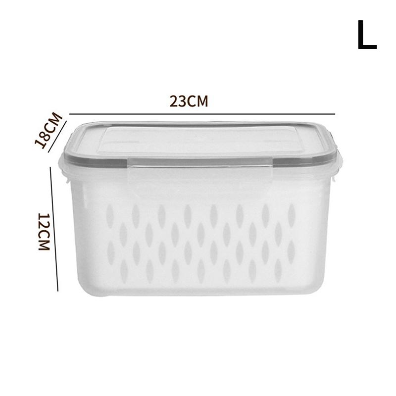 Refrigerator Preservation Storage Box Drain Basket Storage Containers Sealed Box Vegetable And Fruit Drain Box Organizer