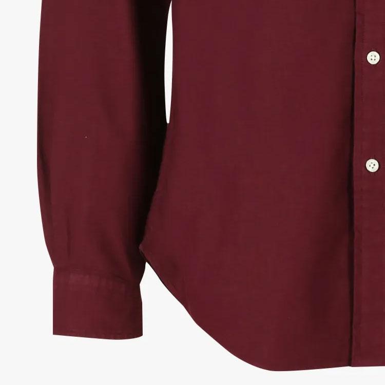 Polo Ralph Lauren Solid Color Brand Logo Embroidered Long Sleeve Shirt Men shirts Burgundy 710804257-041