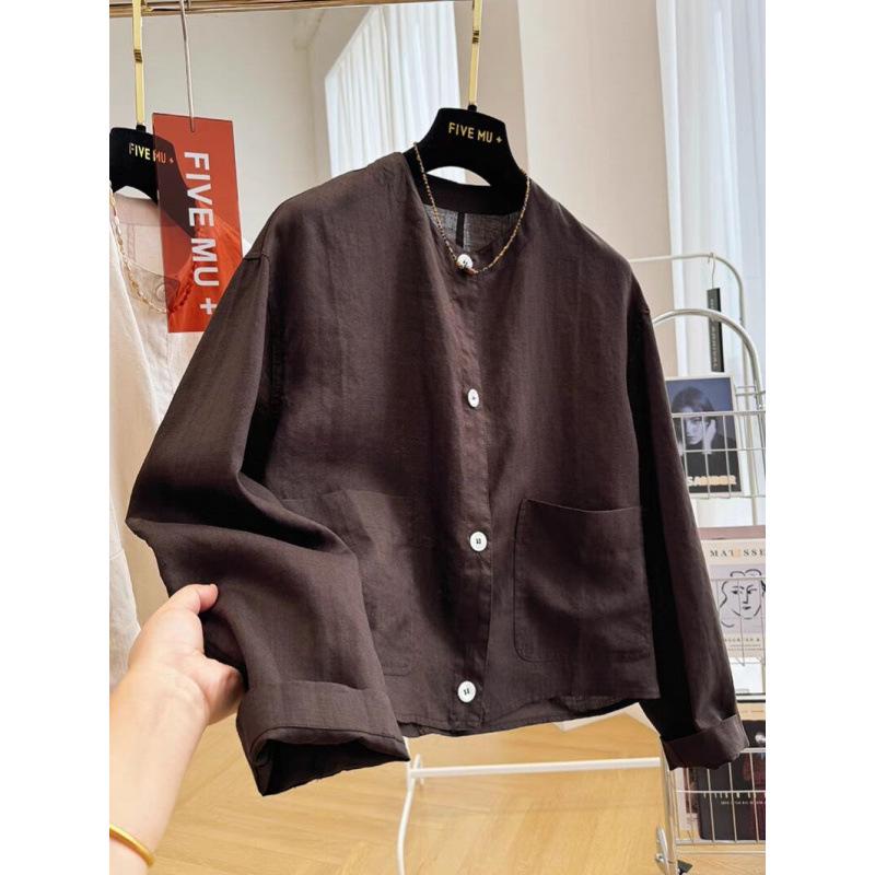 Women s Trendy Loose Spring-Autumn Jacket Medium кофейный