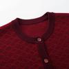 Middle-aged & Elderly Couples' Red Wool Cardigan - Year of the Rat Theme, Plus Size Warmth for Women.