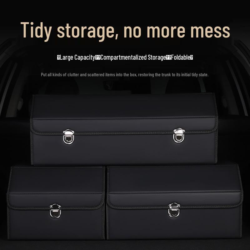 Foldable Leather Car Trunk Storage Box