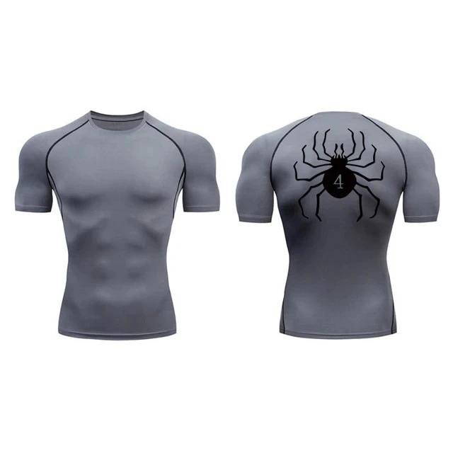 Anime Hunter x Hunter GYM Compression Tshirts Running Fitness Tight Sportswear Short Sleeve Summer Breathable Sport Spider Top