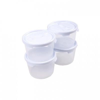 Cuisine Round Food Box White Lid 300ml 4pk