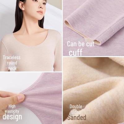 Damen 7A Antibakterieller Thermo-Unterwäscheanzug aus Seide-Kaschmir