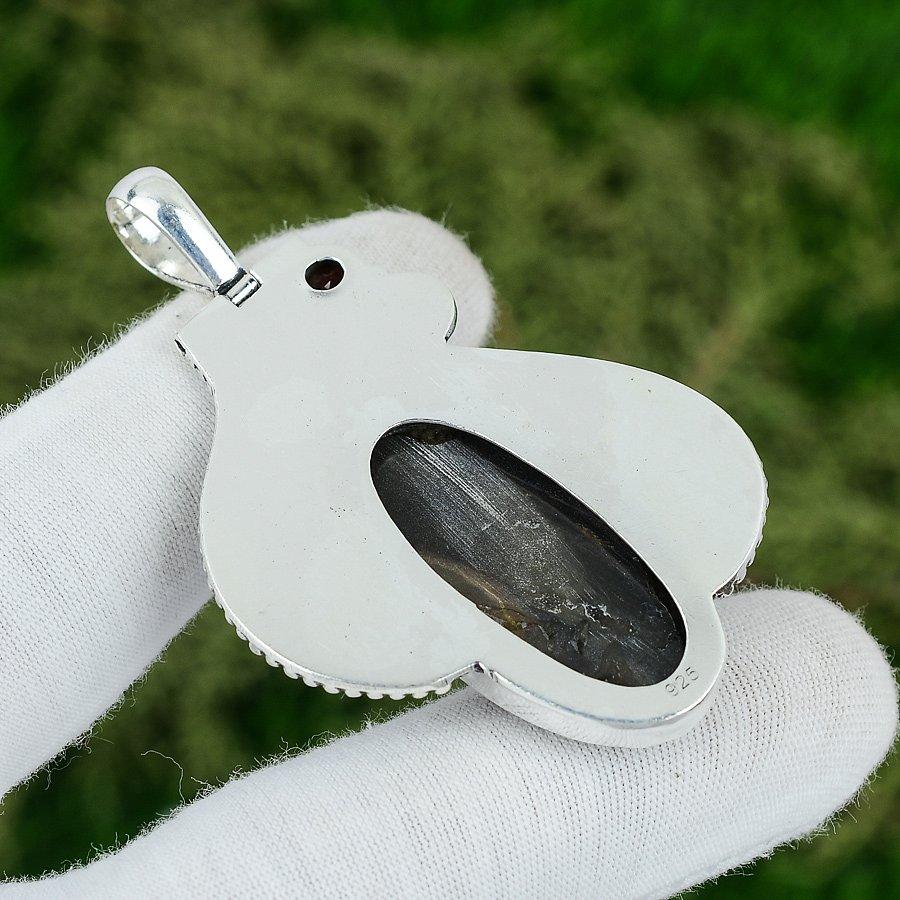 925 Sterling Silver Petrified Wood Jasper Stone Amethyst New Pendant Jewelry