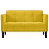 Two Seater Sofa Yellow 111 Cm Velvet