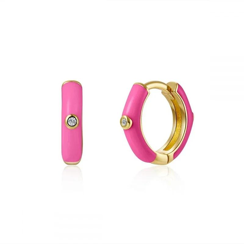 CRMYA Copper Gold Plated Earring Set For Women Color CZ Zircon Piercing Clip Hoop Dangle Earrings For Women Jewelry Wholesale