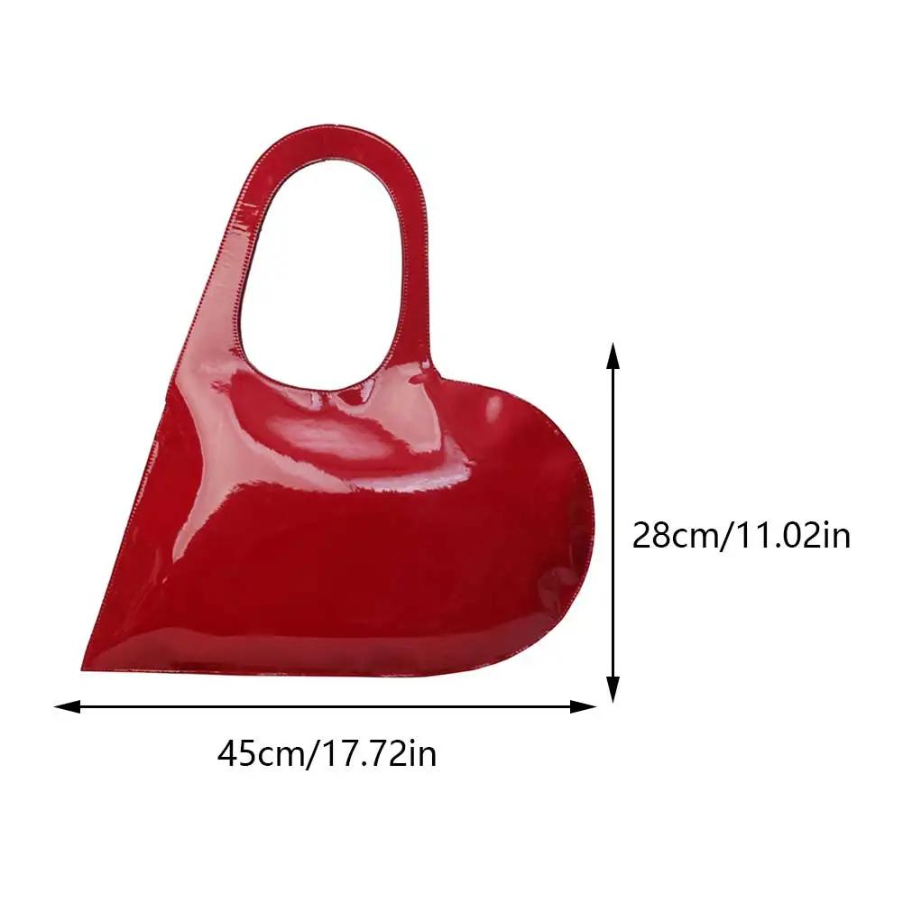2025 Luxury Design Women's Bag Peach Heart Fashion Shoulder Bags High-end PU Leather Top Hand Bag Summer Love Shaped Tote Purses