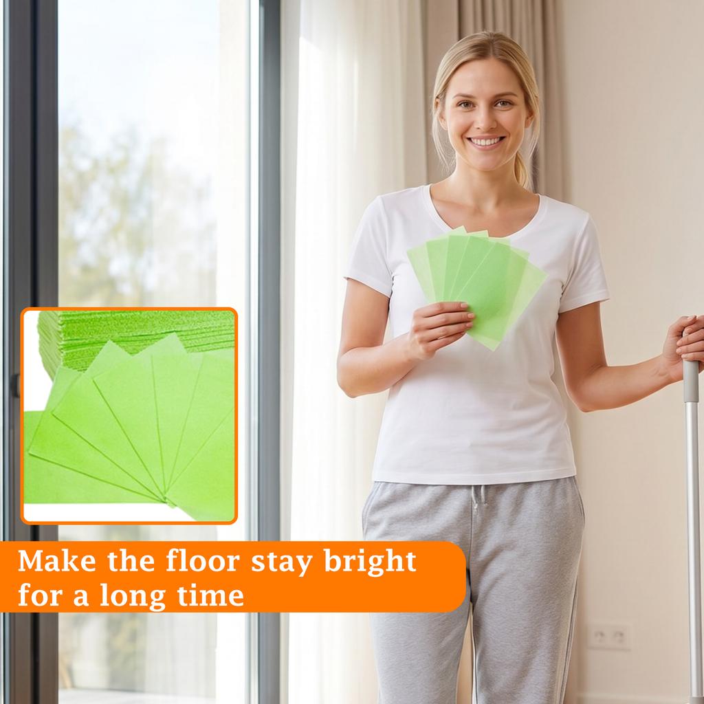 100pcs Floor Cleaning Sheets for Household Use Wood Tile Cleaner Sheets Floor Wax Cleaning Sheets Multi Surface Cleaning Solution