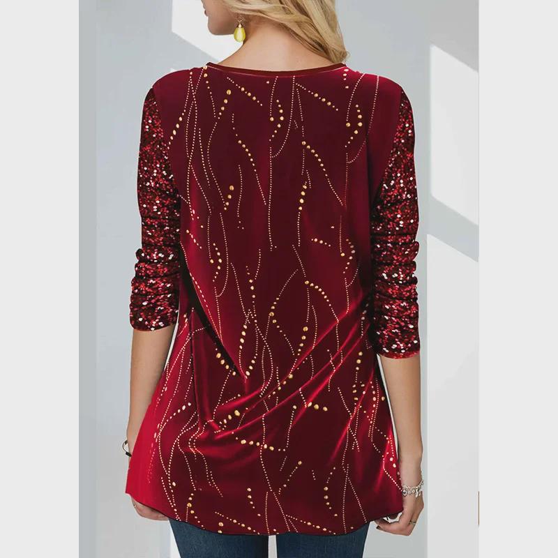 Wiosenno-jesienne damskie luźne topy z nadrukiem – moda europejska i amerykańska