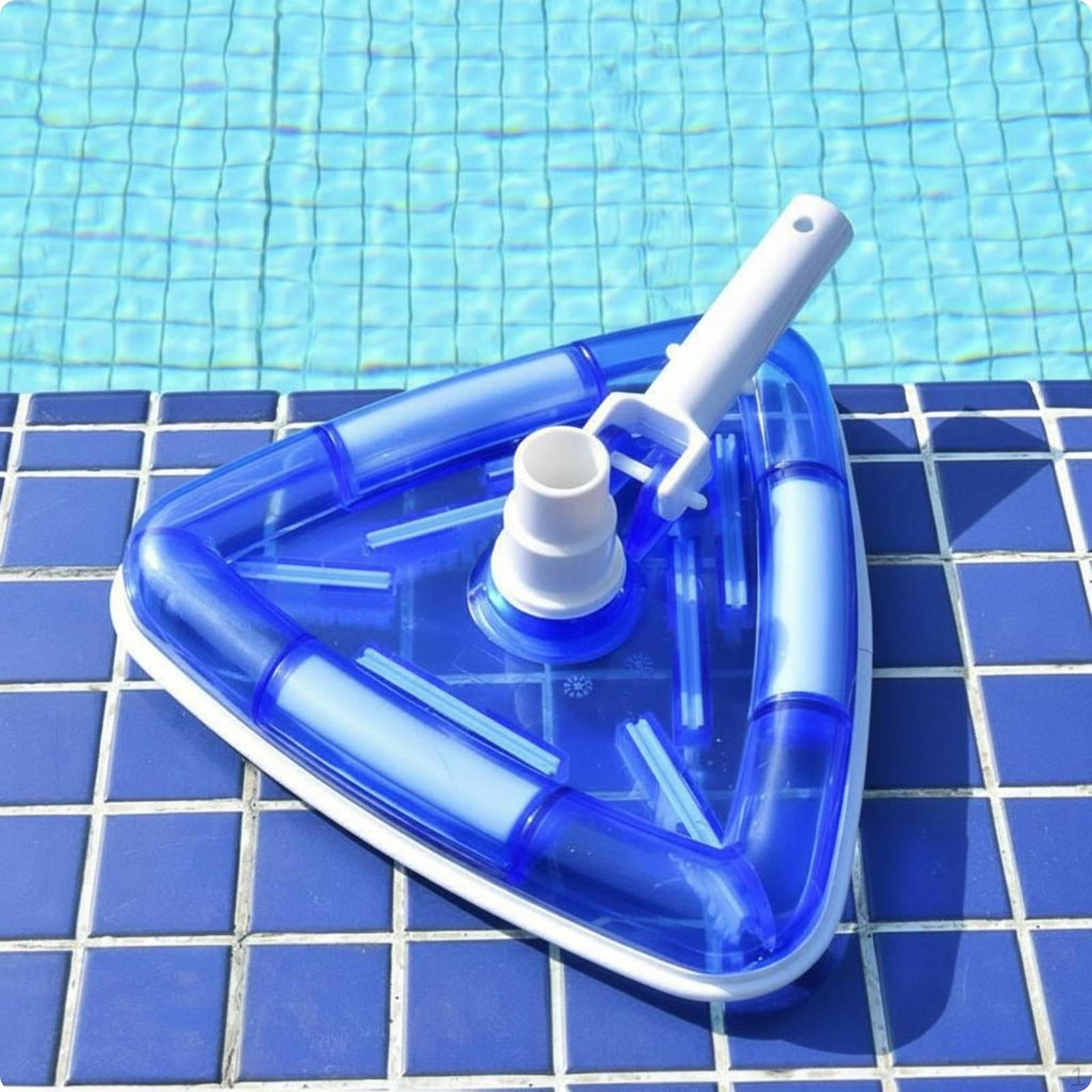 Transparent Triangular Pool Vacuum Head Easy to Install Brush for Poolside