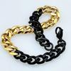 New 316L Stainless Steel Black and Gold Dual Hip Hop Bracelet Anklet
